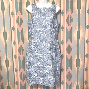 Antonio Melanie Blue Floral Lace Dress